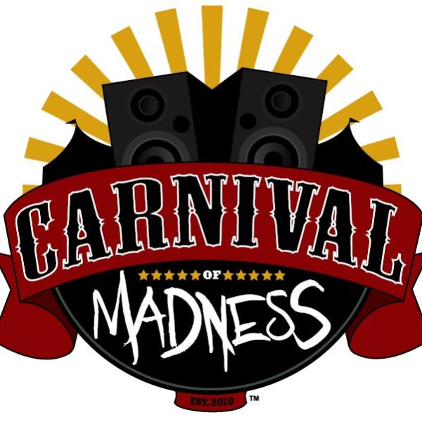 Carnival madness logo on a white background.