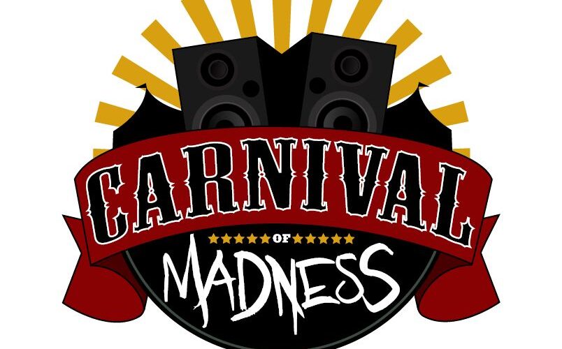 Carnival madness logo on a white background.