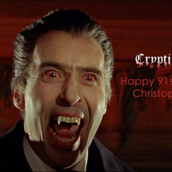 A birthday card for christopher lee with a picture of dracula.