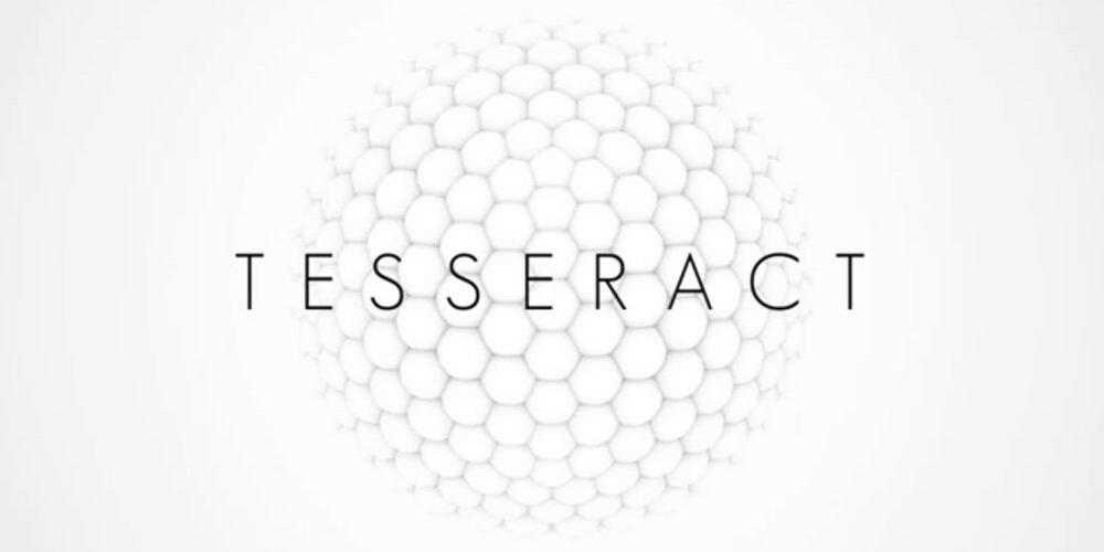 A white background with the word tesseract on it.