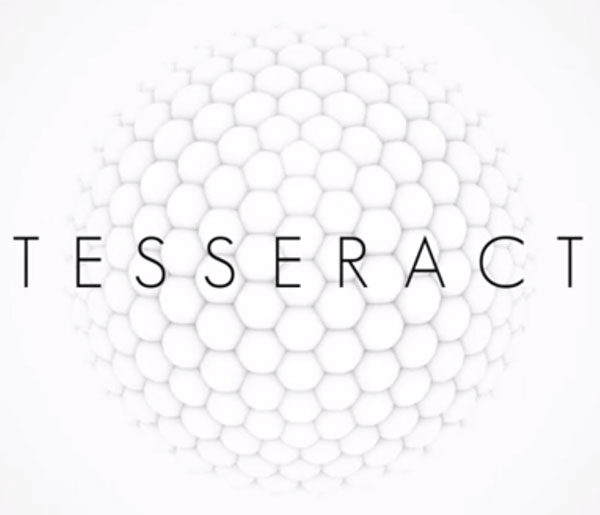 A white background with the word tesseract on it.