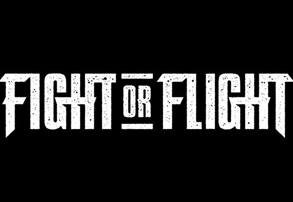 Fight or flight logo on a black background.