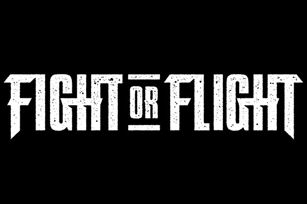 Fight or flight logo on a black background.