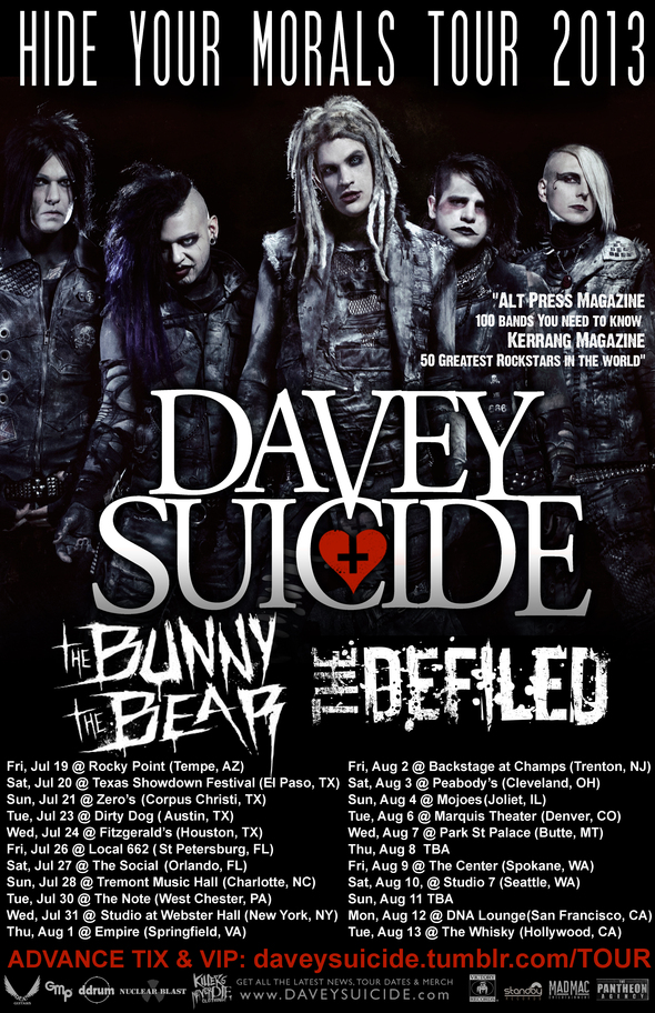 Davey suicide bunny the devil tour 2013.