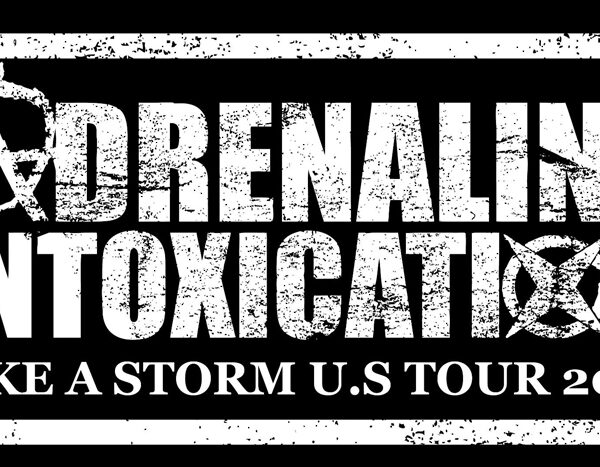 The logo for arenaline intoxication like a storm us tour 2013.