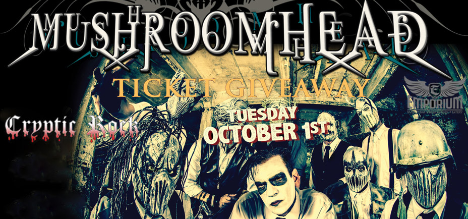 A poster with the words mushroomhead on it.