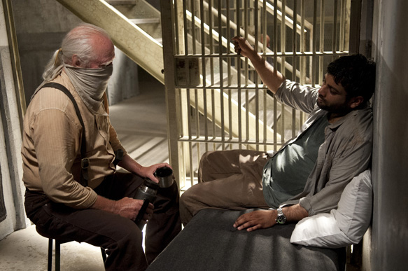 Hershel Greene (Scott Wilson) and Dr. Subramanian (Sunkrish Bala) - The Walking Dead _ Season 4, Episode 3 - Photo Credit: Gene Page/AMC