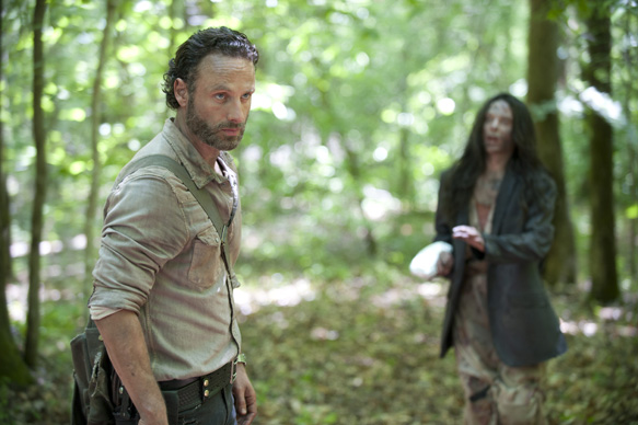 Rick Grimes (Andrew Lincoln) and Clara (Kerry Condon) - The Walking Dead _ Season 4, Episode 1 - Photo Credit: Gene Page/AMC