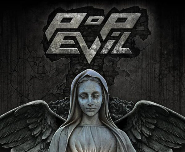 The cover of pop evil with an image of an angel with wings.