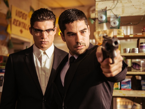 Zane Holtz and-D.J. Cotrona in From Dusk Till Dawn the series as Gecko brothers