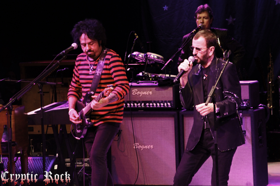 Left to right: Steve Lukather (guitar) and Ringo Starr (vocals)