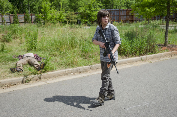 Chandler Riggs as Carl Grimes - The Walking Dead _ Season 6, Episode 2 - Photo Credit: Gene Page/AMC