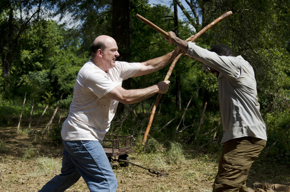 Lennie James as Morgan Jones and John Carroll Lynch as Eastman - The Walking Dead _ Season 6, Episode 4 - Photo Credit: Gene Page/AMC