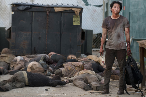 Steven Yeun as Glenn Rhee - The Walking Dead _ Season 6, Episode 7 - Photo Credit: Gene Page/AMC