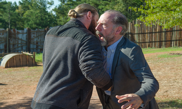 Justin Kucsulain as Ethan and Xander Berkeley as Gregory - The Walking Dead _ Season 6, Episode 11 - Photo Credit: Gene Page/AMC