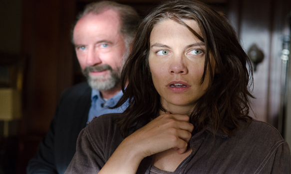 Lauren Cohan as Maggie Greene and Xander Berkeley as Gregory - The Walking Dead _ Season 6, Episode 11 - Photo Credit: Gene Page/AMC