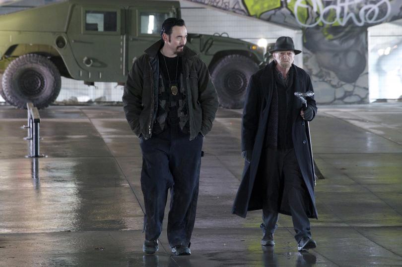 THE STRAIN -- "White Light" -- Episode 308 -- (Airs Sunday, October 16, 10:00 pm e/p) Pictured: (l-r) Kevin Durand as Vasily Fet, Dwain Murphy as Duncan, Jonathan Hyde as Eldritch Palmer, David Bradley as Abraham Setrakian. CR: Michael Gibson/FX