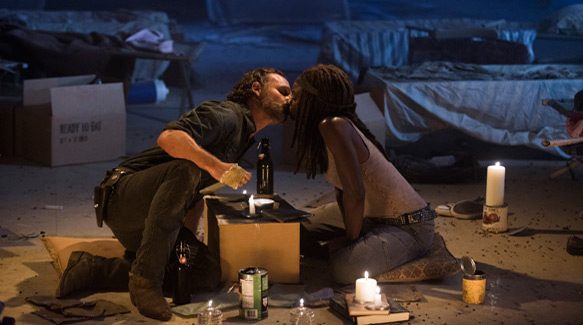 Andrew Lincoln as Rick Grimes, Danai Gurira as Michonne - The Walking Dead _ Season 7, Episode 12 - Photo Credit: Gene Page/AMC