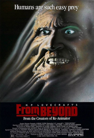 A poster for the movie from beyond.