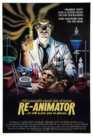 A poster for the movie re-animator.